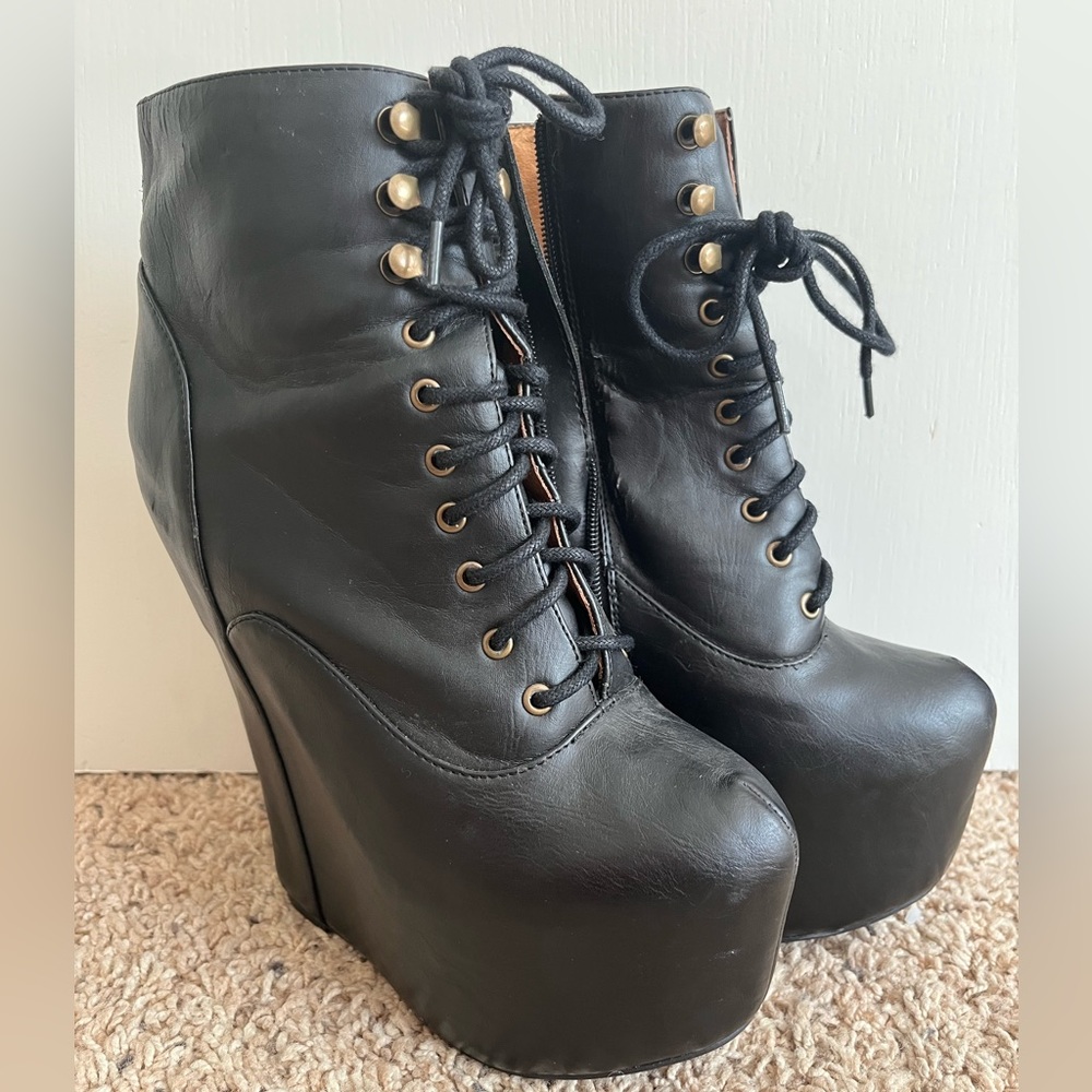 Jeffrey Campbell Handmade Havana Last black platform boots